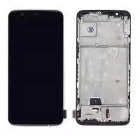 Модуль (матрица + тачскрин) для OnePlus 5T (TFT), черный с рамкой