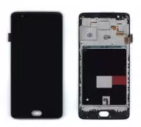Модуль (матрица + тачскрин) для OnePlus 3T (TFT), черный c рамкой