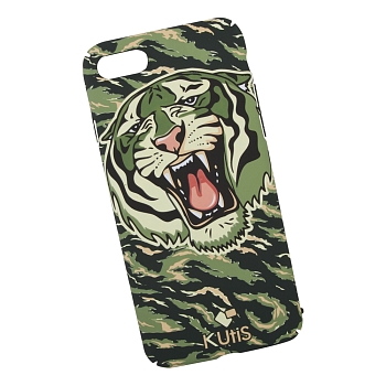 Защитная крышка для Apple iPhone 8, 7 "KUtiS" Hipster MK-1 Тигр (зеленая с черным)